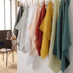 Grembiule con tasche garza di cotone Gaïa Marrone corda