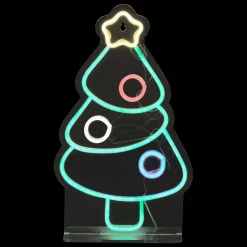 Insegna luminosa USB (H40 cm) Neon Albero di Natale Multicolore