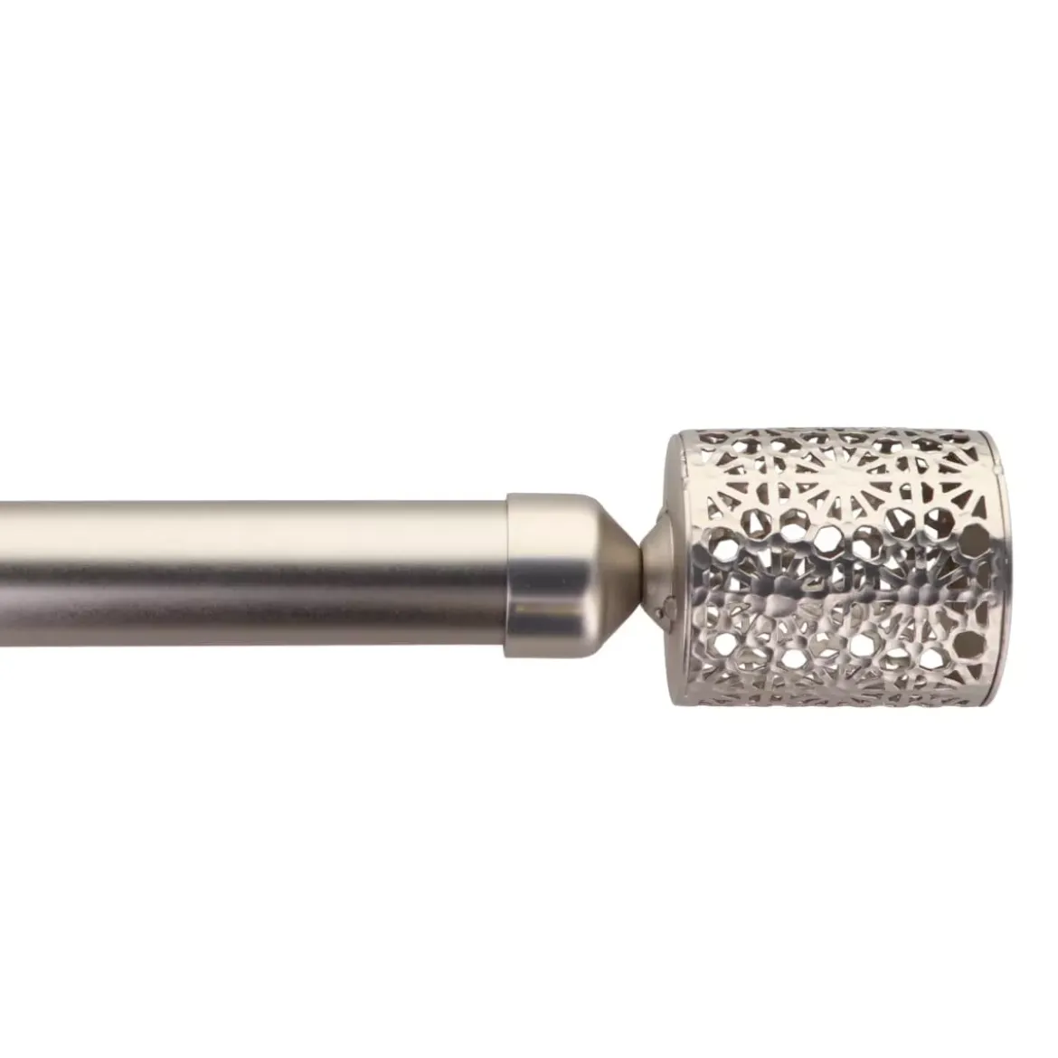 Kit asta per tenda estensibile (L210 - L380 cm / D28 mm) Portacandele Argento