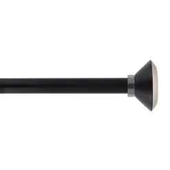 Kit asta tenda estensibile (L210 - L380 cm / D19 mm) Coni Argento e Nero
