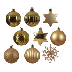 Kit di addobbi per albero di Natale (40 pezzi) Cristallo Oro