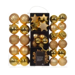 Kit di addobbi per albero di Natale (40 pezzi) Cristallo Oro