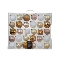 Kit di decorazione per albero di Natale Agéna Bianco, rosa e oro