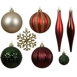 Kit di decorazione per albero di Natale Christmas Verde rosso e oro