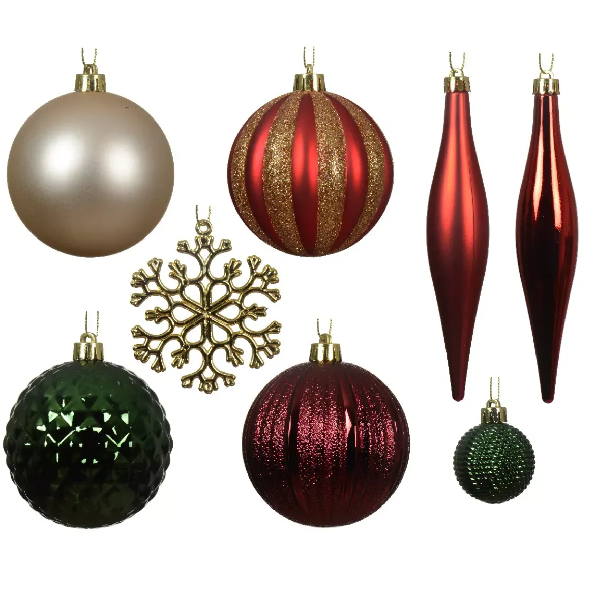 Kit di decorazione per albero di Natale Christmas Verde rosso e oro