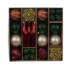 Kit di decorazione per albero di Natale Christmas Verde rosso e oro