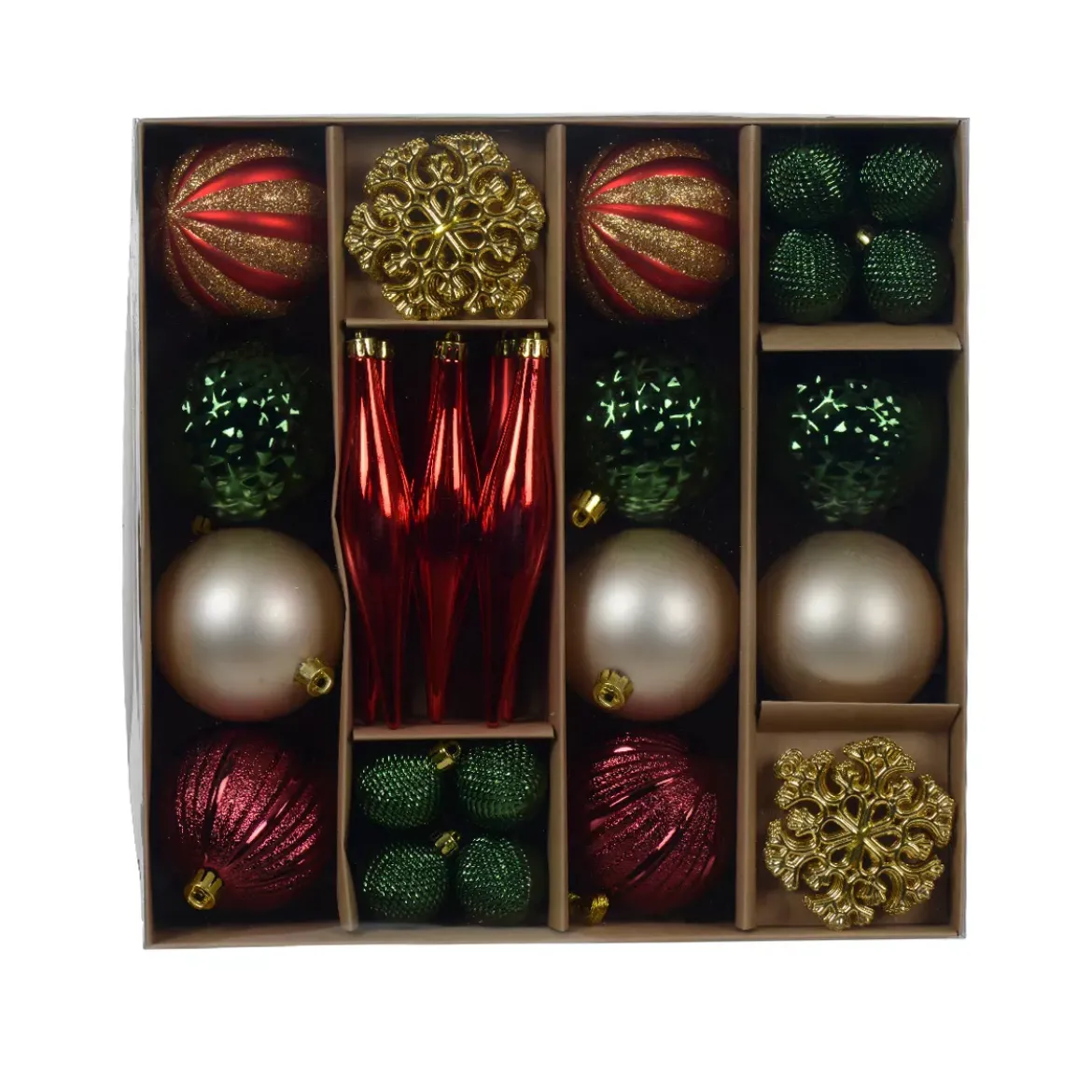 Kit di decorazione per albero di Natale Christmas Verde rosso e oro