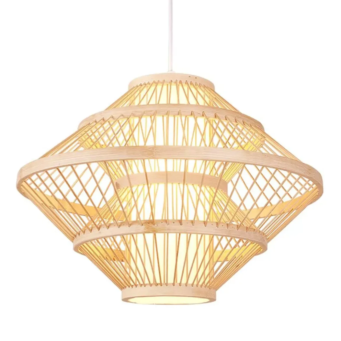 Lampada a sospensione design in bambù (D50 cm) Marbella Naturale