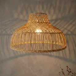 Lampada a sospensione in bambù traforato (D60 cm) Riviera Naturale