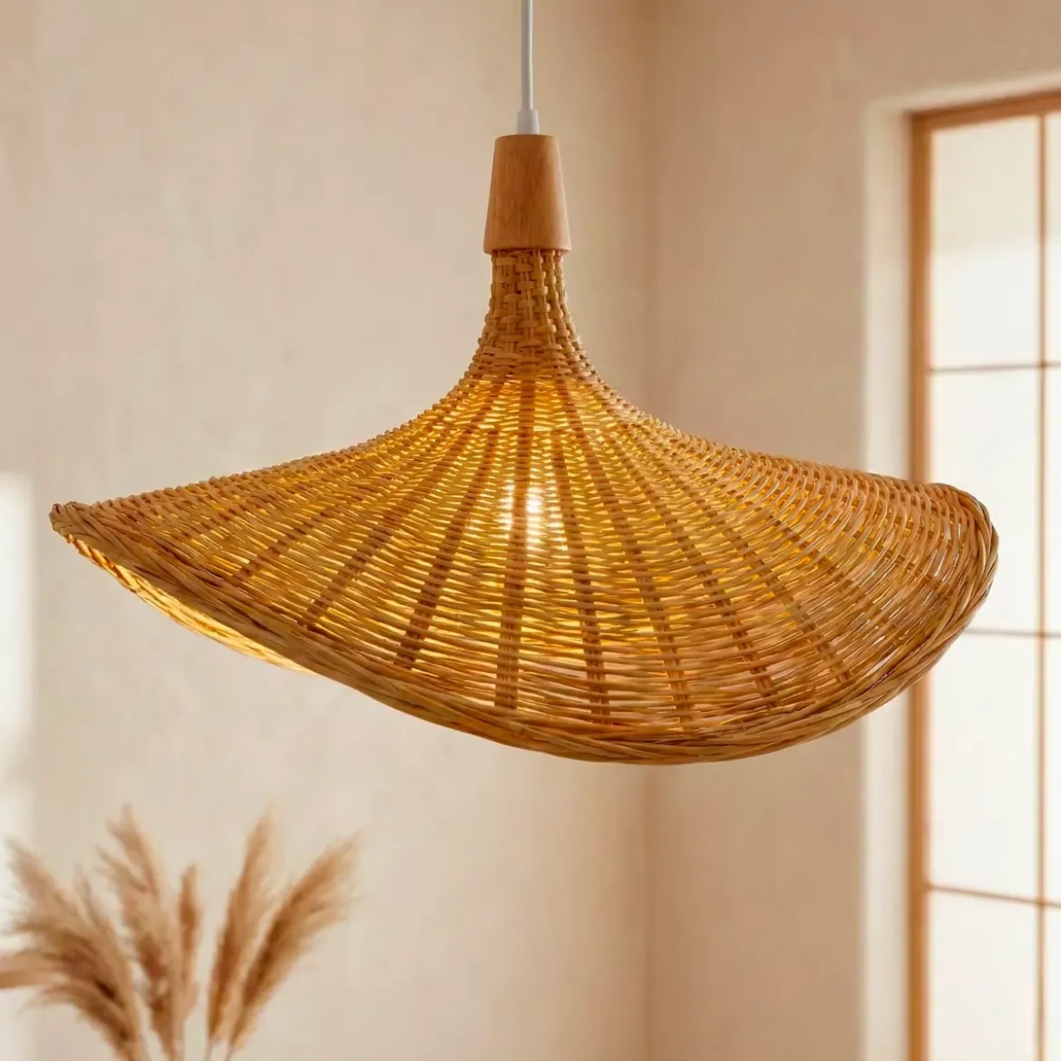 Lampada a sospensione in bambù (D55 cm) Kalahari Naturale