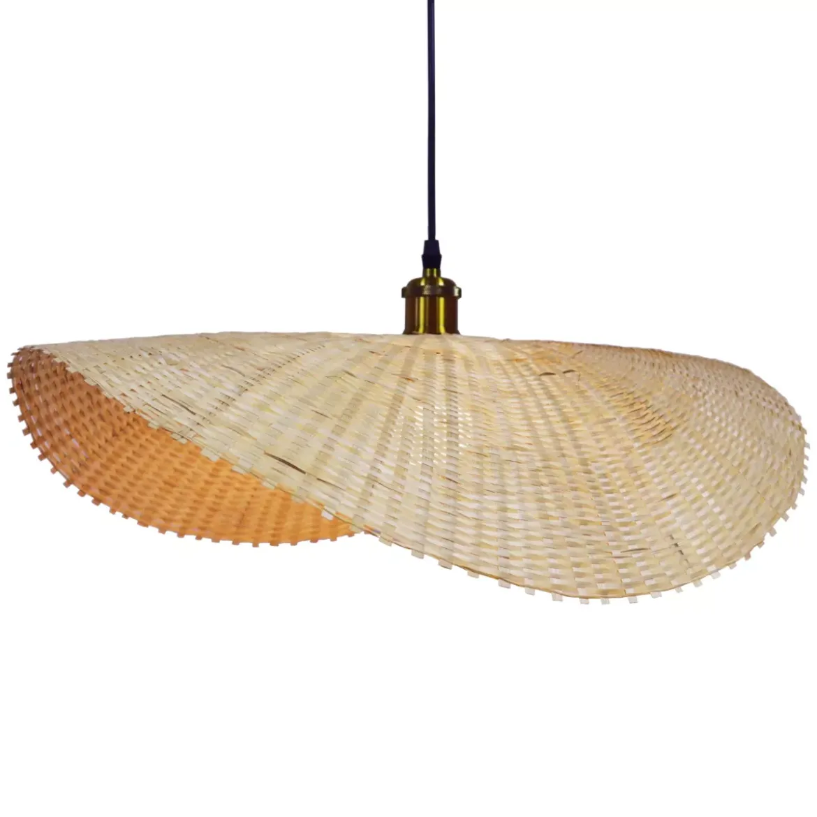 Lampada a sospensione in bambù inrecciato (D60 cm) Calvià Naturale