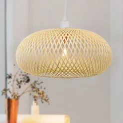 Lampada a sospensione in bambù (D46 cm) Rotana naturale
