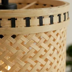Lampada a sospensione in bambù (D40 cm) Estepona Nero e naturale