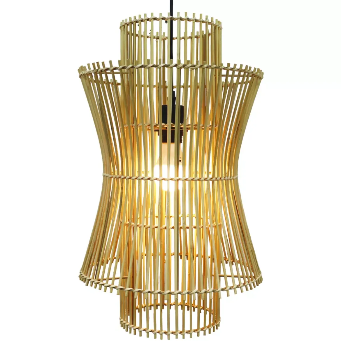 Lampada a sospensione in bambù (H52 cm) Morok Naturale