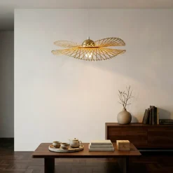 Lampada a sospensione in bambù (D55 cm) Mérida Naturale
