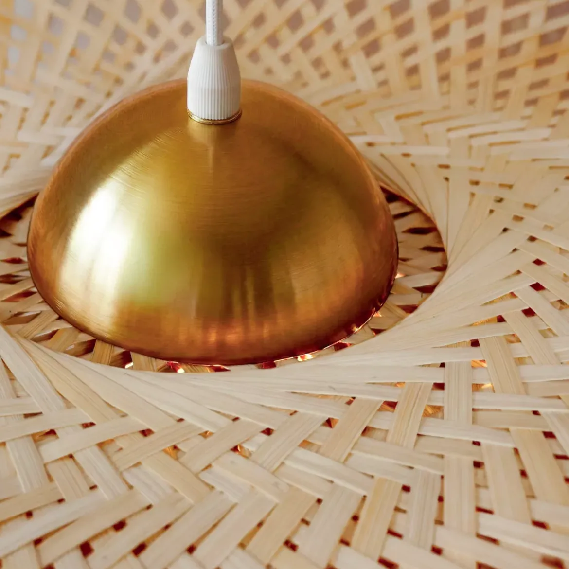 Lampada a sospensione in bambù (D55 cm) Mérida Naturale