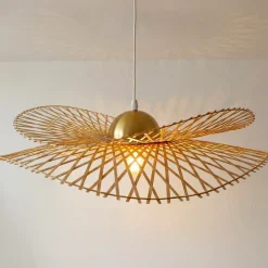Lampada a sospensione in bambù (D75 cm) Mérida Naturale