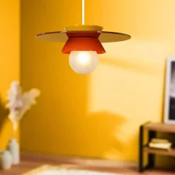 Lampada a sospensione in ceramica (D26 cm) Bagliore Arancione