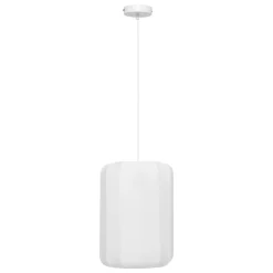 Lampada a sospensione in cotone Toby Bianco (25 x 35 cm)
