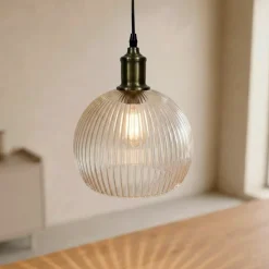 Lampada a sospensione in vetro (D20 cm) Velden Trasparente