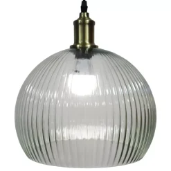 Lampada a sospensione in vetro (D30 cm) Velden Trasparente