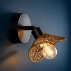 Lampada da parete carta e metallo (H17 cm) Ozana Naturale