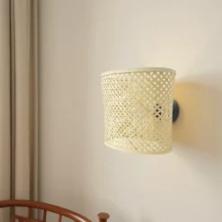 Lampada da parete in bambù (H34 cm) Cadiz Naturale