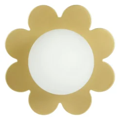 Lampada da parete metallo (D15 cm) Fiore Bianco e Oro