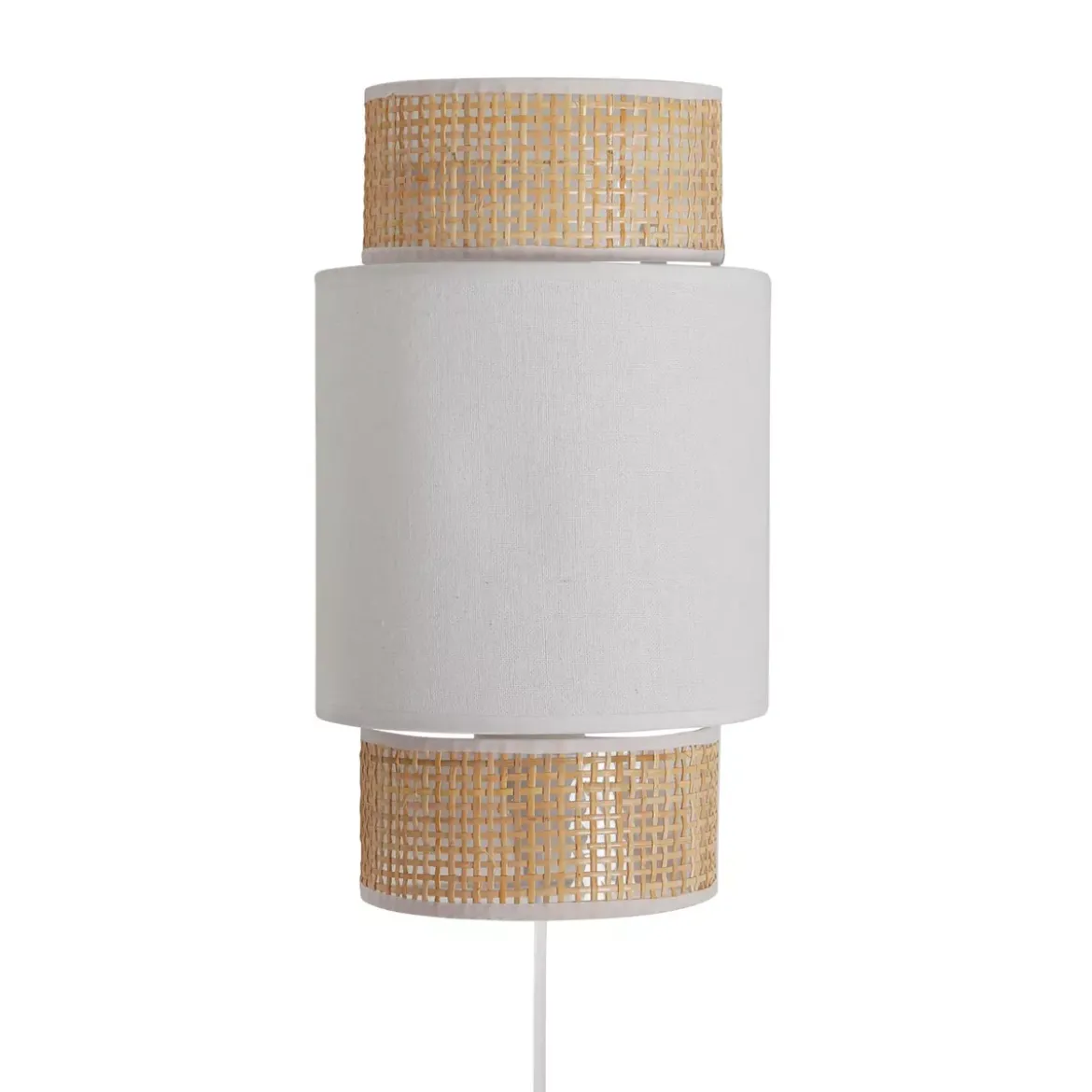 Lampada da parete rattan (H33 cm) Gigogne Bianco