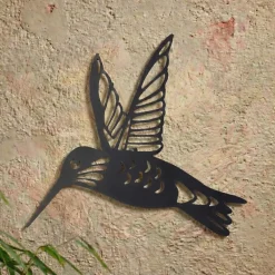 Lampada da parete solare in metallo (L31,5 cm) Colibrì Nero