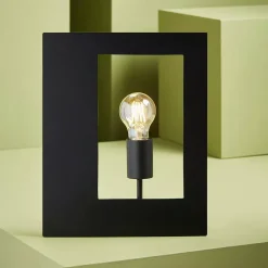 Lampada da tavolo design metallo (33.5 cm) Cuadro Nero