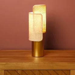 Lampada da tavolo (H28 cm) Bourgeon Beige e dorato