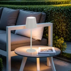 Lampada da tavolo senza fili ricaricabile USB 48 LED (H37 cm) Brooklyn Bianco