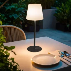 Lampada da tavolo senza fili ricaricabile USB (H40 cm) Manhattan Nero