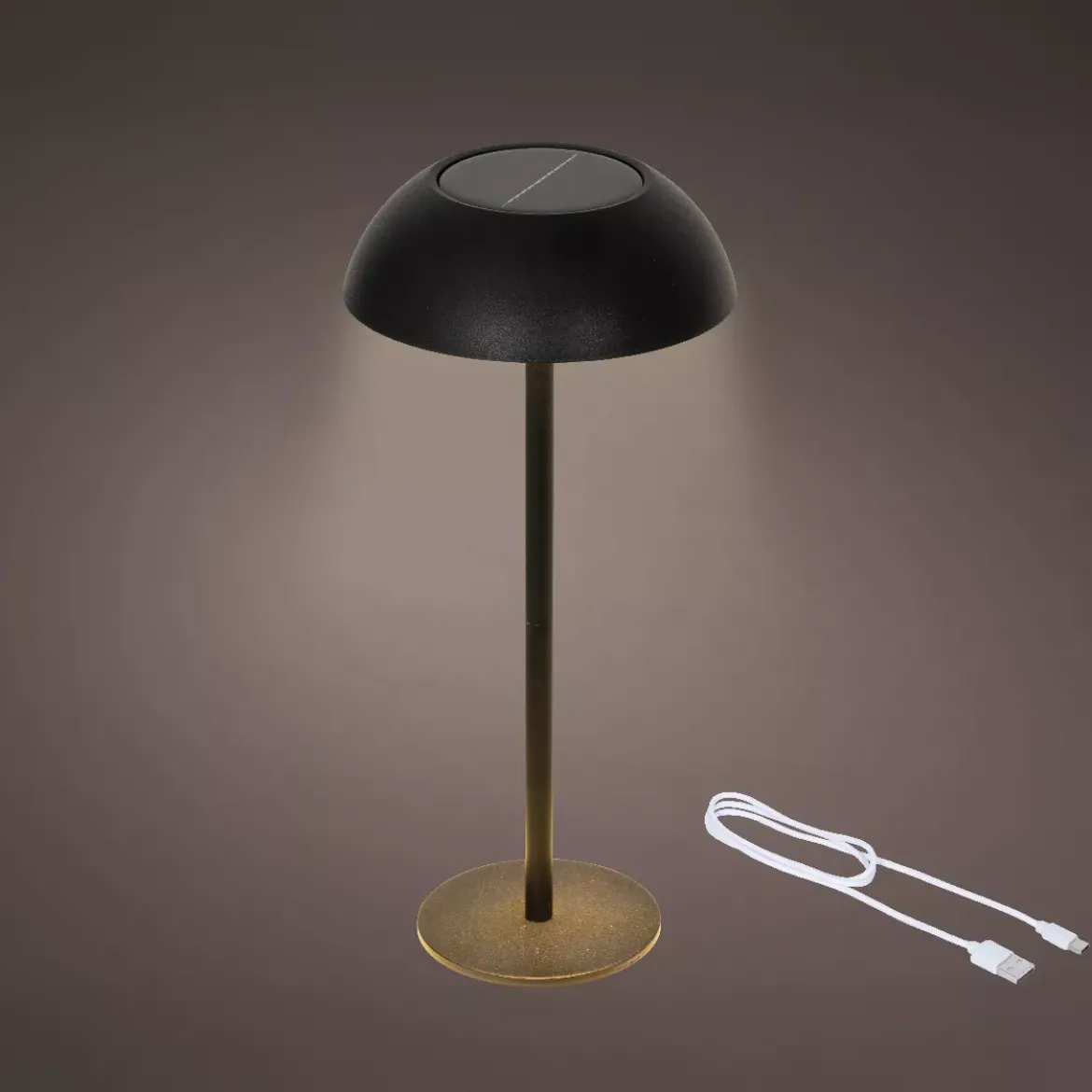 Lampada da tavolo solare LED (H33 cm) Malibu Nero