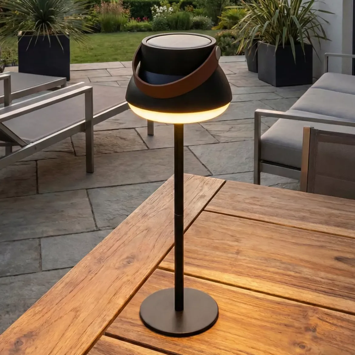 Lampada da tavolo solare 100 lumen (H36 cm) Tokyo Nero