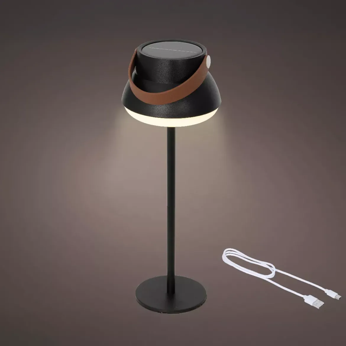 Lampada da tavolo solare 100 lumen (H36 cm) Tokyo Nero