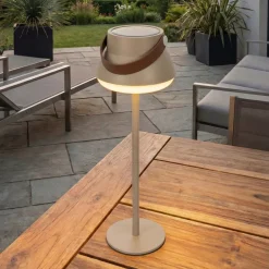 Lampada da tavolo solare 100 lumen (H36 cm) Tokyo Beige