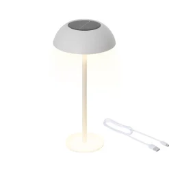 Lampada da tavolo solare 100 lumen (H33 cm) Malibu Bianco