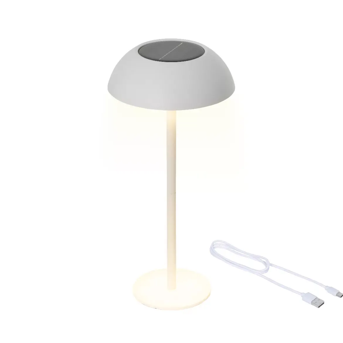 Lampada da tavolo solare 100 lumen (H33 cm) Malibu Bianco