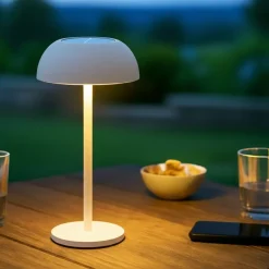 Lampada da tavolo solare 100 lumen (H33 cm) Malibu Bianco