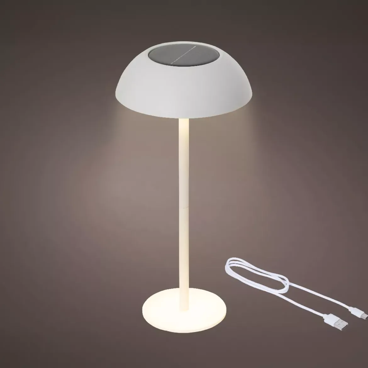 Lampada da tavolo solare 100 lumen (H33 cm) Malibu Bianco