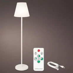Lampada da terra da esterno senza fili ricaricabile USB LED (H150 cm) Brooklyn Bianco