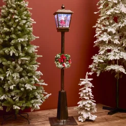 Lampada di Natale illuminata e animata 33 LED (H180 cm) Neve cadente Nero
