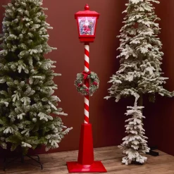 Lampada di Natale illuminata e animata 33 LED (H180 cm) Neve cadente Rosso