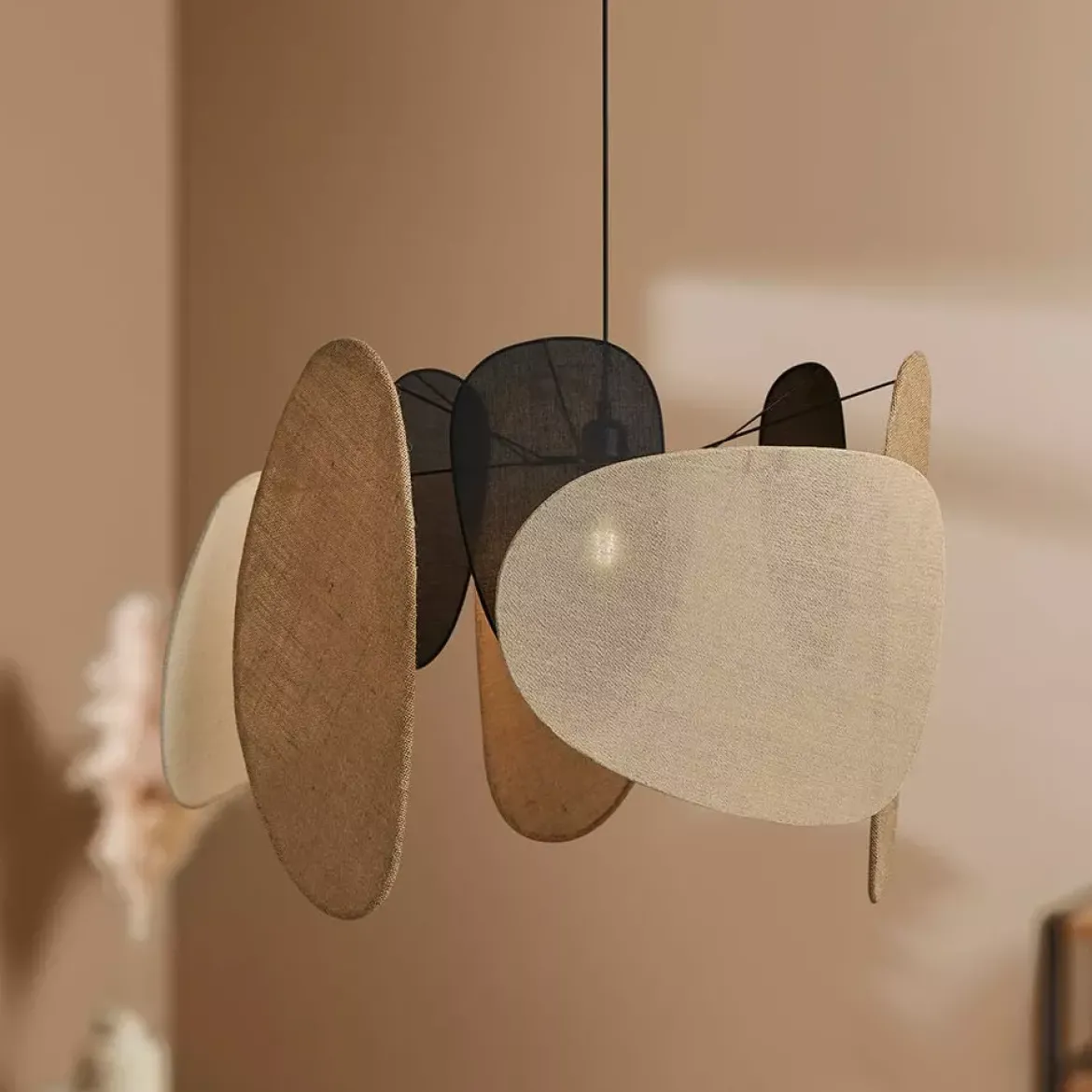 Lampadario a sospensione in juta (D66 cm) Almeria Beige