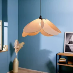 Lampadario a sospensione tessuto Petalo (D69 cm) Tortora chiaro
