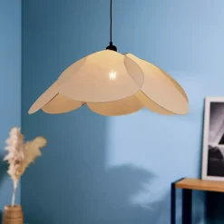 Lampadario a sospensione tessuto Petalo (D69 cm) Beige