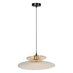 Lampadario metallo e bambù (D36 cm) Envertito Beige