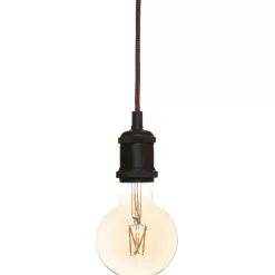 Lampadario Metallo nero e Rosso